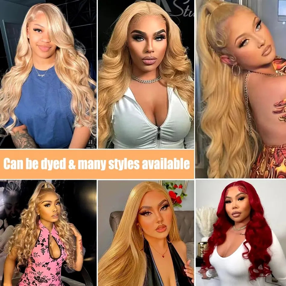 #27 Honey Blonde Body Wave Human Hair Wig | 200% Density 13x6 HD Transparent Lace Frontal & 13x4 Lace Frontal (Pre-Plucked) Luxegan