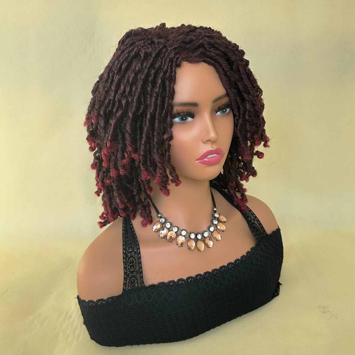 Short Synthetic Dreadlock Wig Afro Crochet Twist Hair Wigs For Black Women Curly Naturel Soft Faux Locs Wig Luxegan