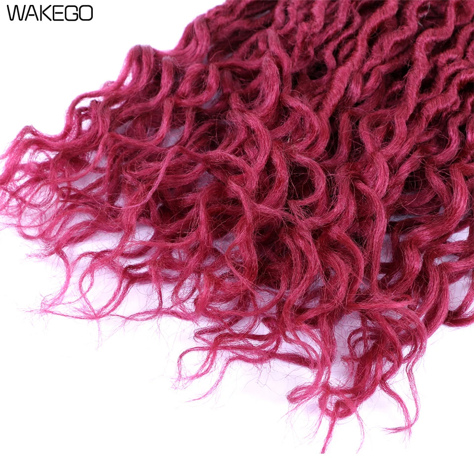 Goddess Faux Locs Crochet Hair | 18" Soft Curly Braids | Ombre Dreadlocks Extensions | 24 Strands/Pack Luxegan