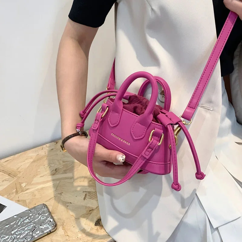 Cute Mini Shell Bag | Retro PU Leather Crossbody Purse Luxegan
