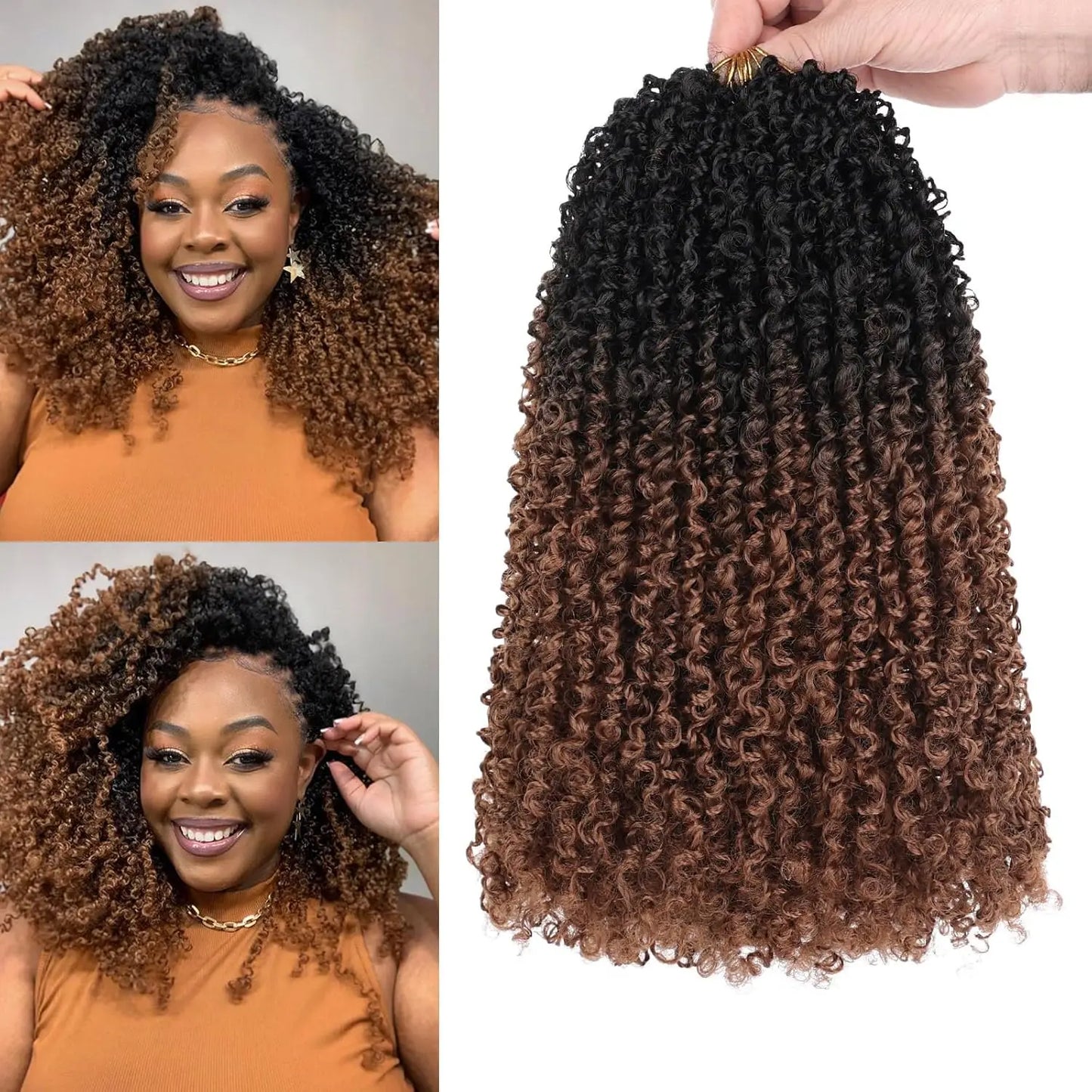 Pre-Looped Yanky Twist Crochet Braids Hair – Synthetic | 24 Strands/Pack | 6 Ombre Colors | 8–14 - view 8