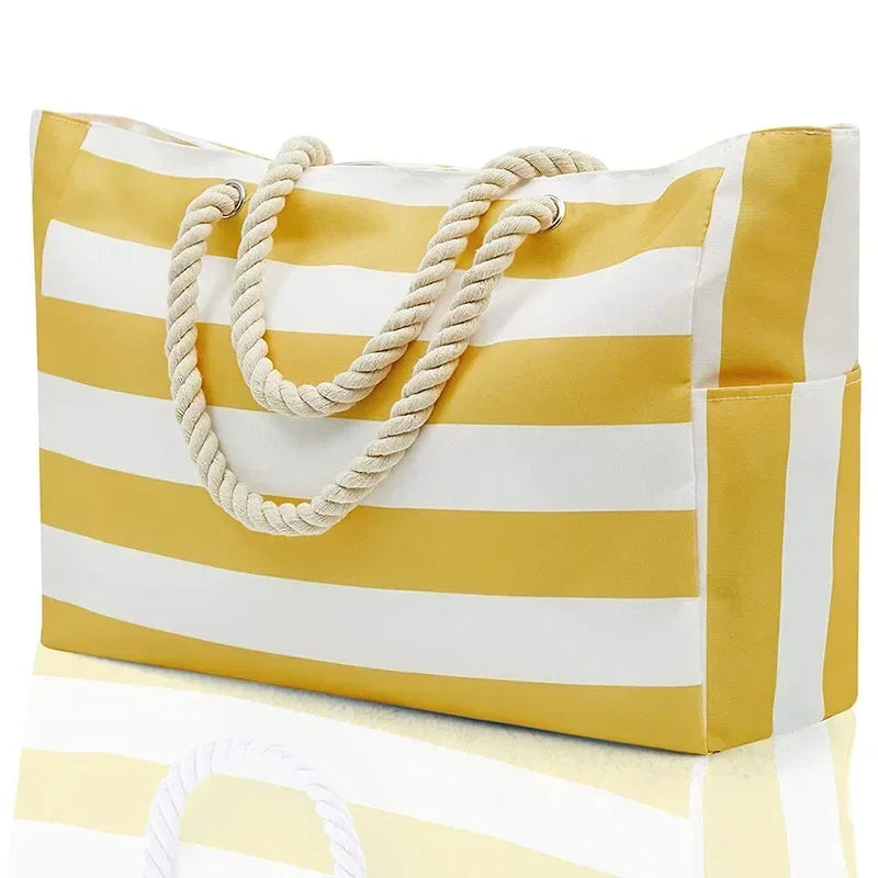 Large Waterproof Beach Tote Bag | Zipper Shoulder Bags & Waterproof Sandproof Swim Pool Bag Luxegan