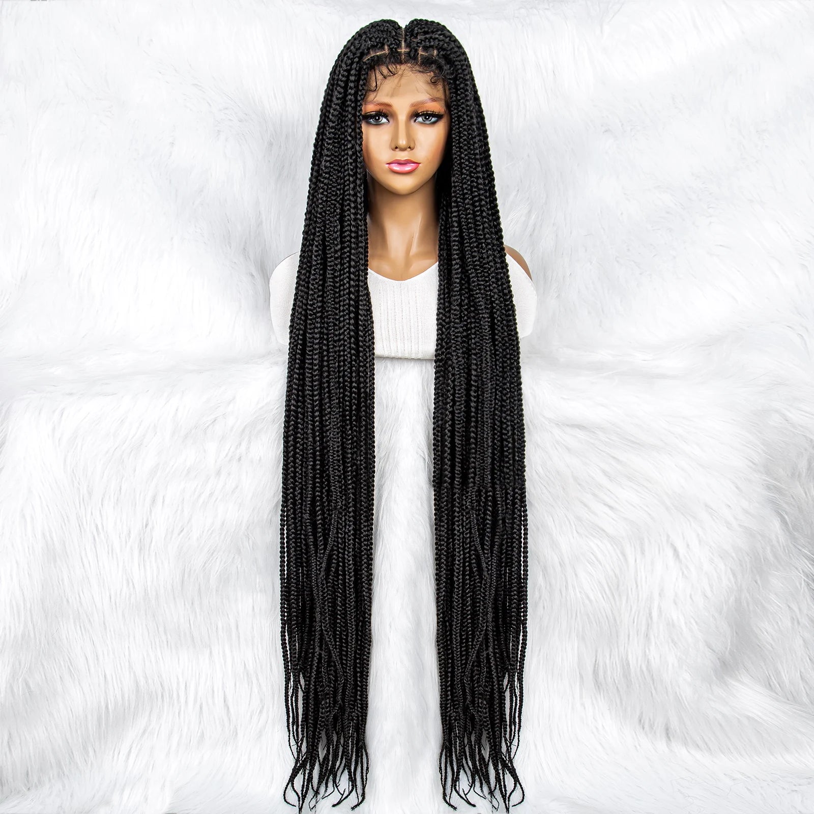 40" Cornrow to Knotless Box Braids Wig | Full Lace Luxegan
