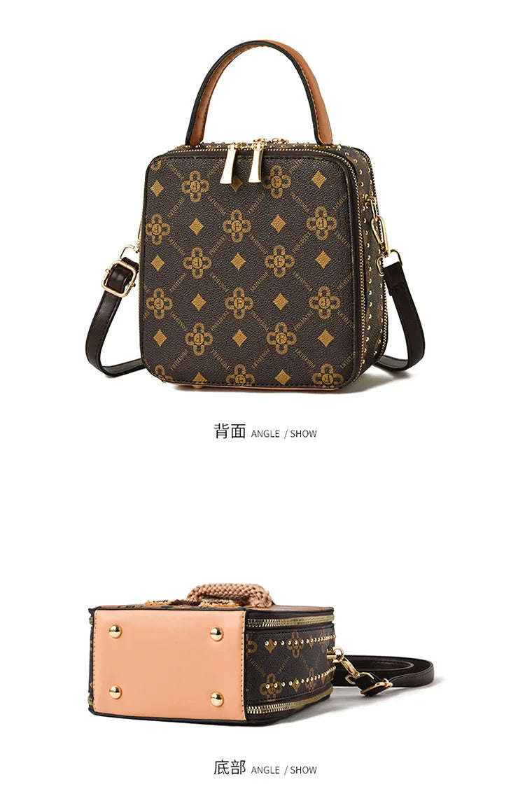 New Fashion Design Leather Women's Bag | Lady Commuter Small Square Bag & Hard Box Handbag Luxegan
