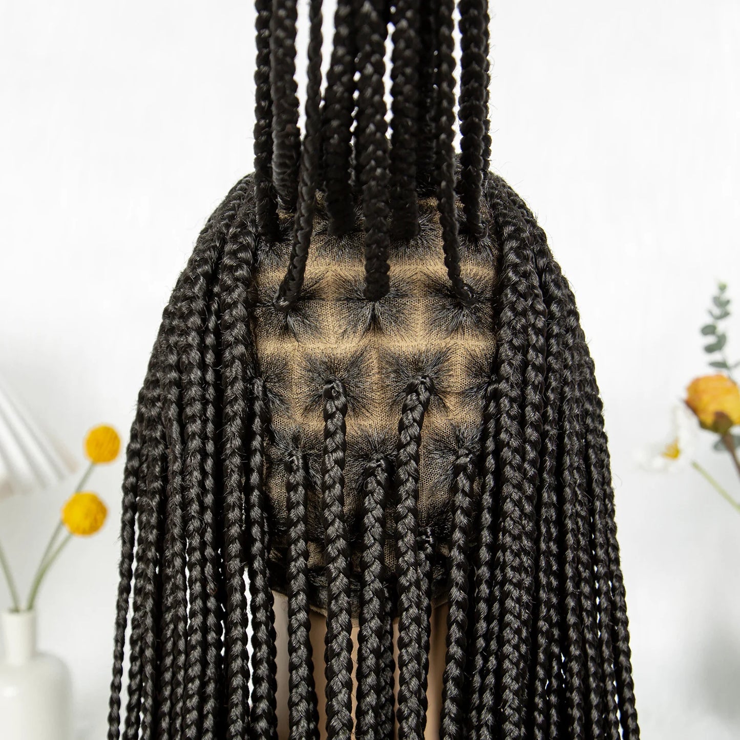 Long Black Twisted Braids Wig | HD Transparent Full Lace