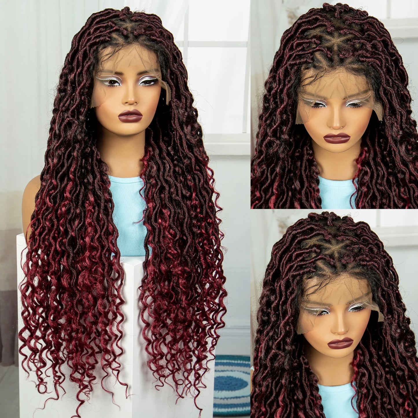 36" Long Braided Wig | Full Lace | Baby Hair | Daily Wear Luxegan