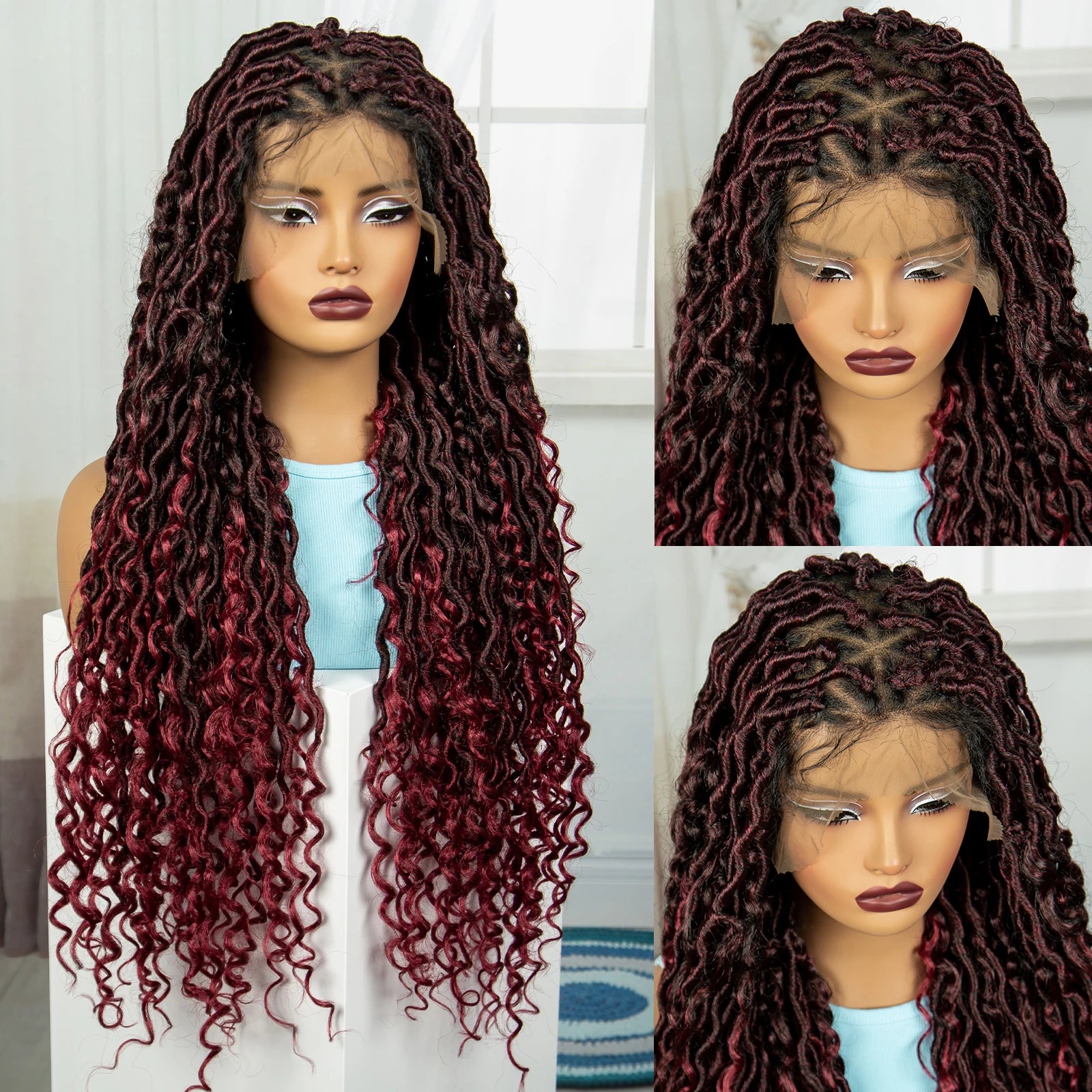 36" Long Braided Wig | Full Lace | Baby Hair | Daily Wear Luxegan