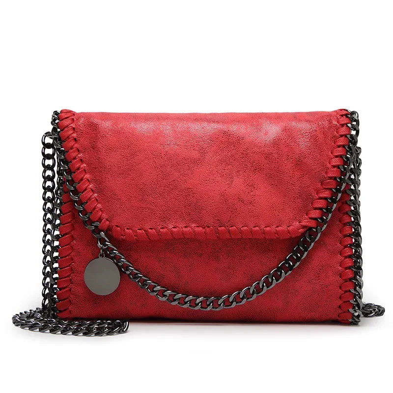 New Women’s Casual Chain Shoulder Bag | Trendy Faux Suede Small Flap Messenger | Vintage Crossbody Clutch Luxegan