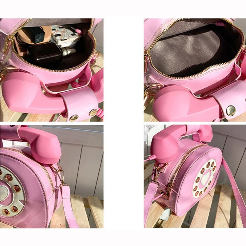 PU Leather Shoulder Bag | Casual Handbag & Stylish Telephone Shaped Crossbody Luxegan