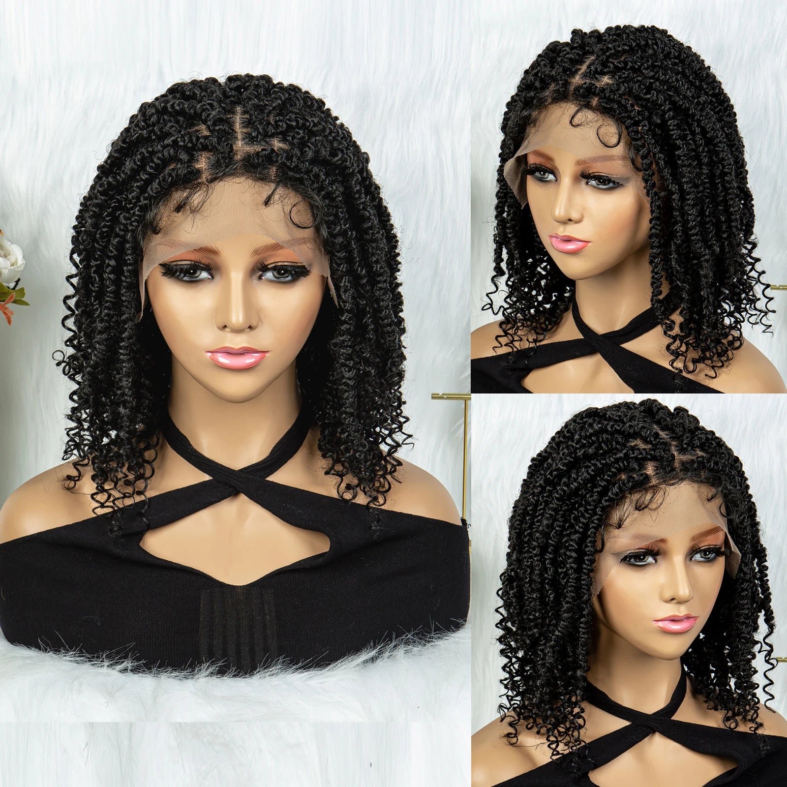 Curly End Twisted Braids Wig | 9x6 Lace Front with Baby Hair Luxegan