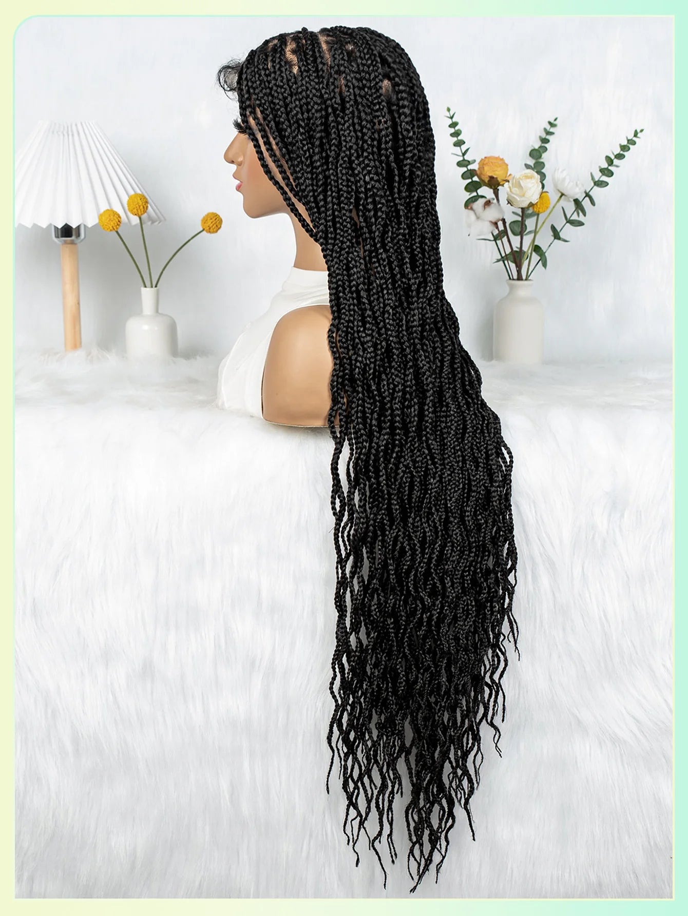 Crochet Box Braids Full Lace Wig with Pre-Plucked Hairline Luxegan