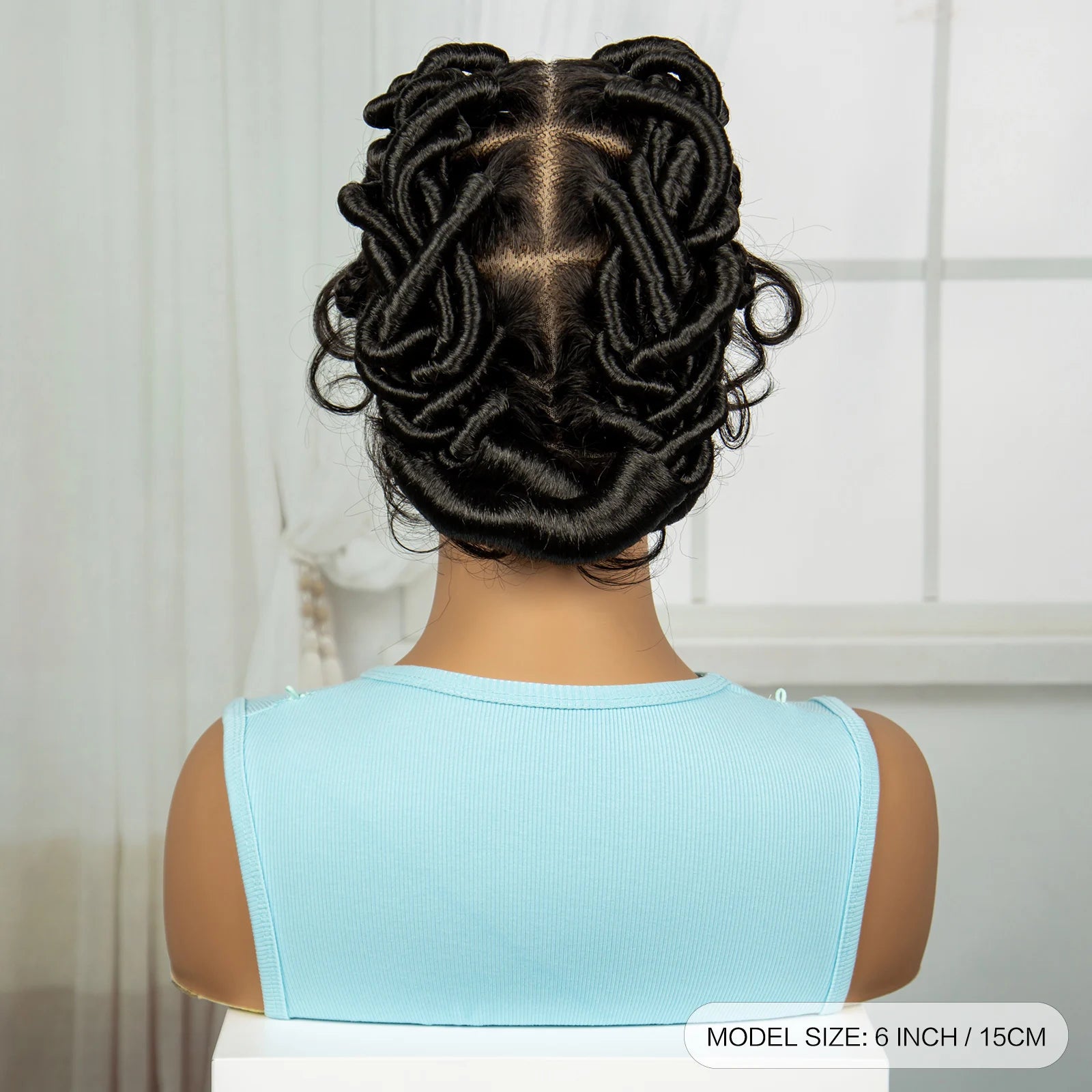 Ginger Orange Bantu Knotless Braids Wig | Full Lace | Baby Hair Luxegan