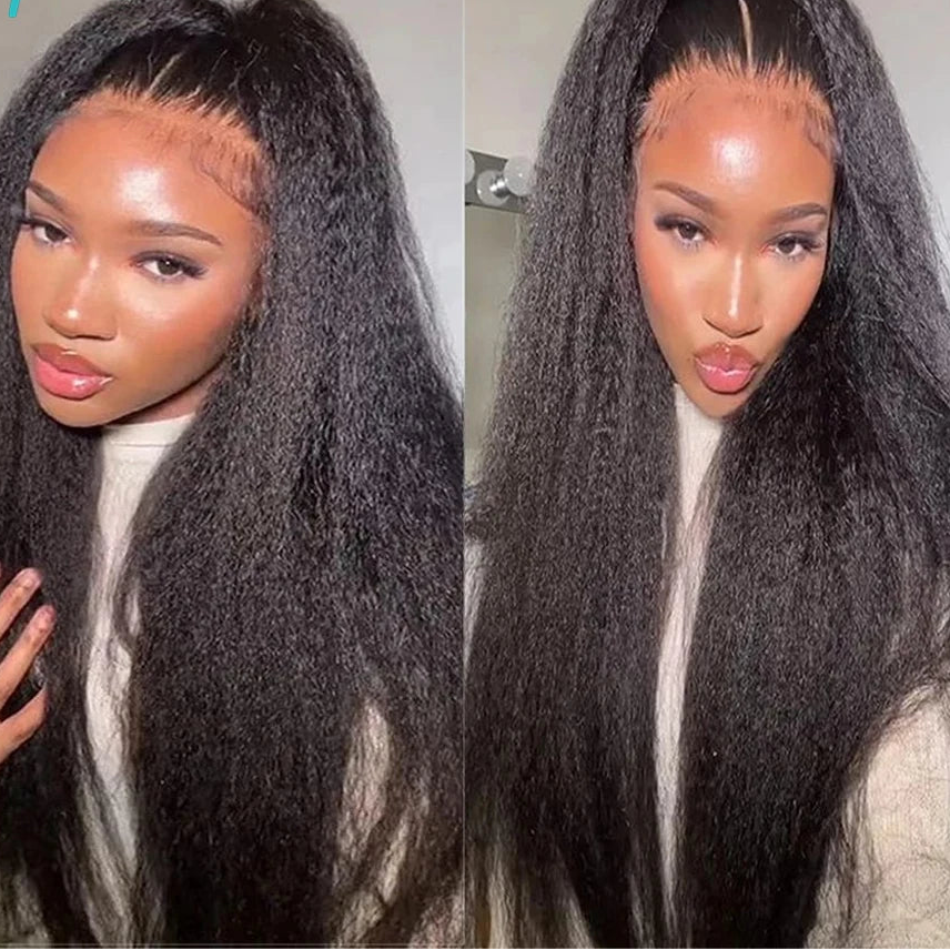 Kinky Straight Yaki Lace Frontal | 13x6 / 13x4 HD & Transparent Brazilian Remy Human Hair Luxegan