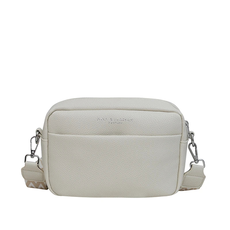 Wide-Strap Crossbody Bag | Casual Solid Color Satchel Luxegan