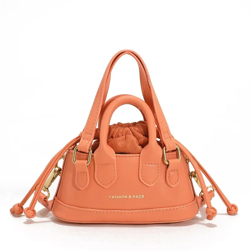 Cute Mini Shell Bag | Retro PU Leather Crossbody Purse Luxegan