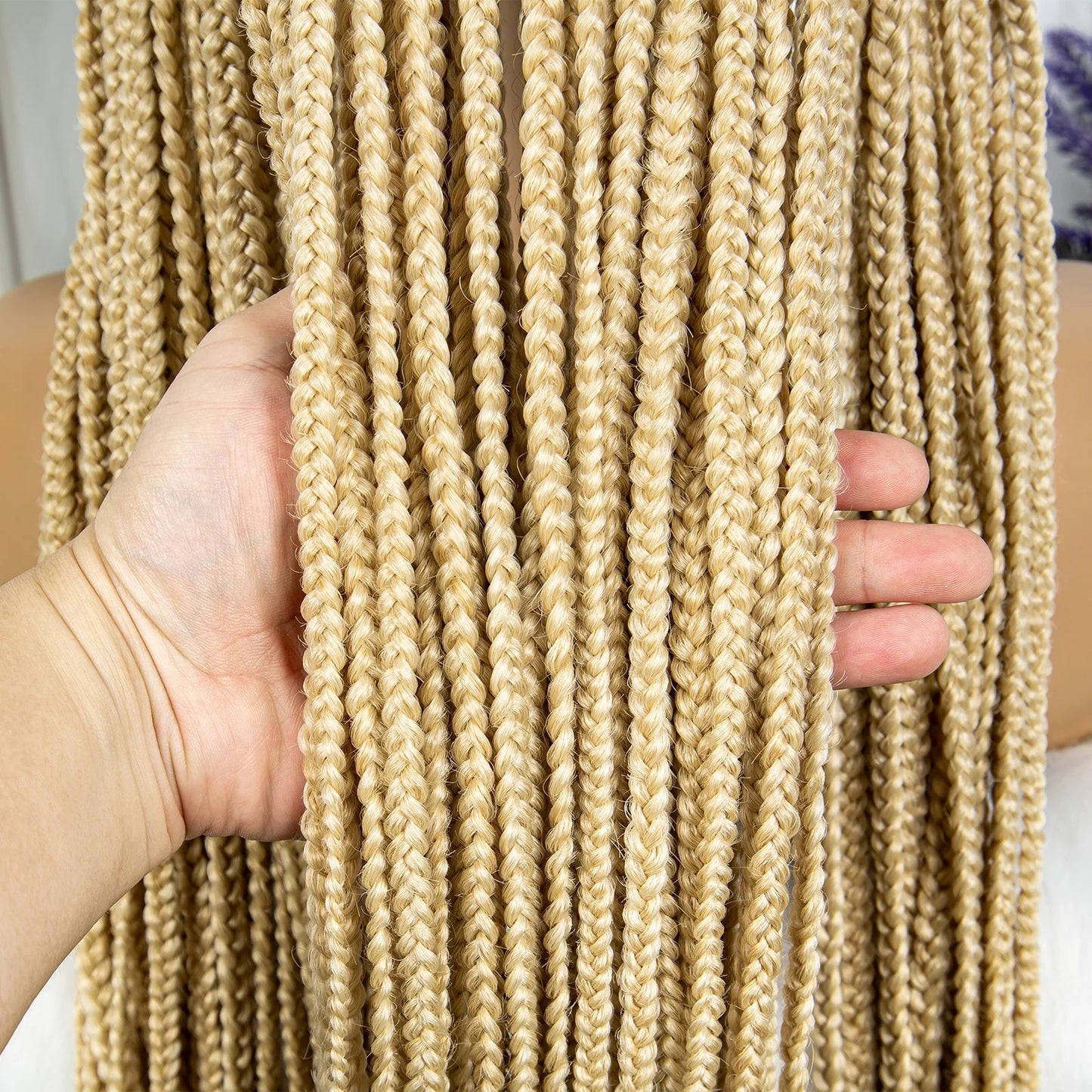 613 Blonde HD Full Lace Braided Wig | Knotless Box & Cornrows | Crochet Braids | Synthetic Luxegan