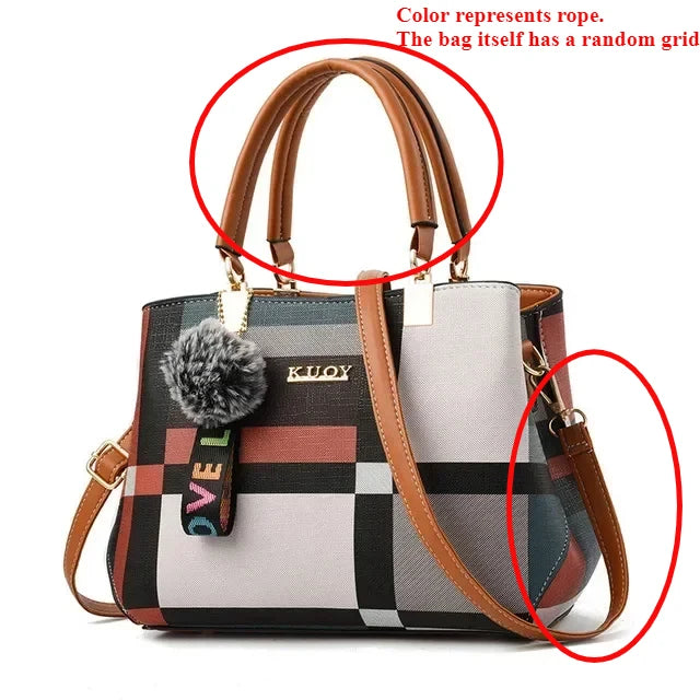Stitching Wild Messenger Bag | Female Totes Designer Brand Plaid Shoulder Bag & Luxury Handbag Luxegan