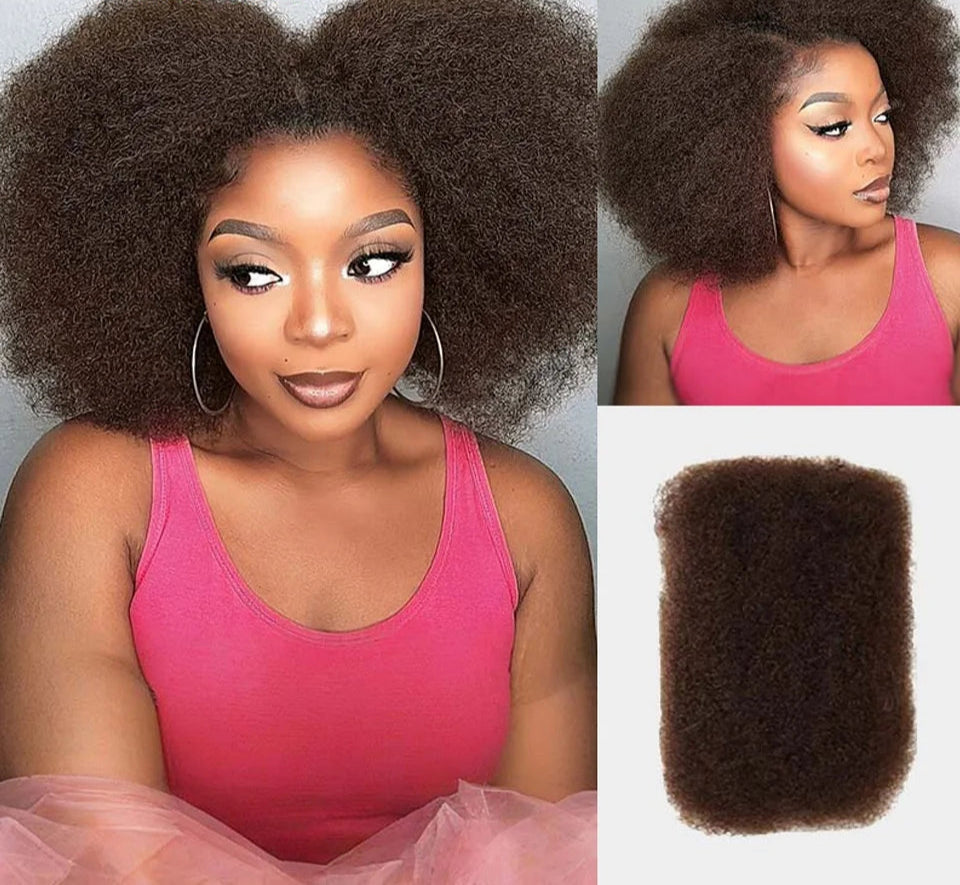 Afro Kinky Bulk Human Hair for Braiding | 50g Brazilian Remy Extensions for Dreadlocks & Crochet Braids Luxegan