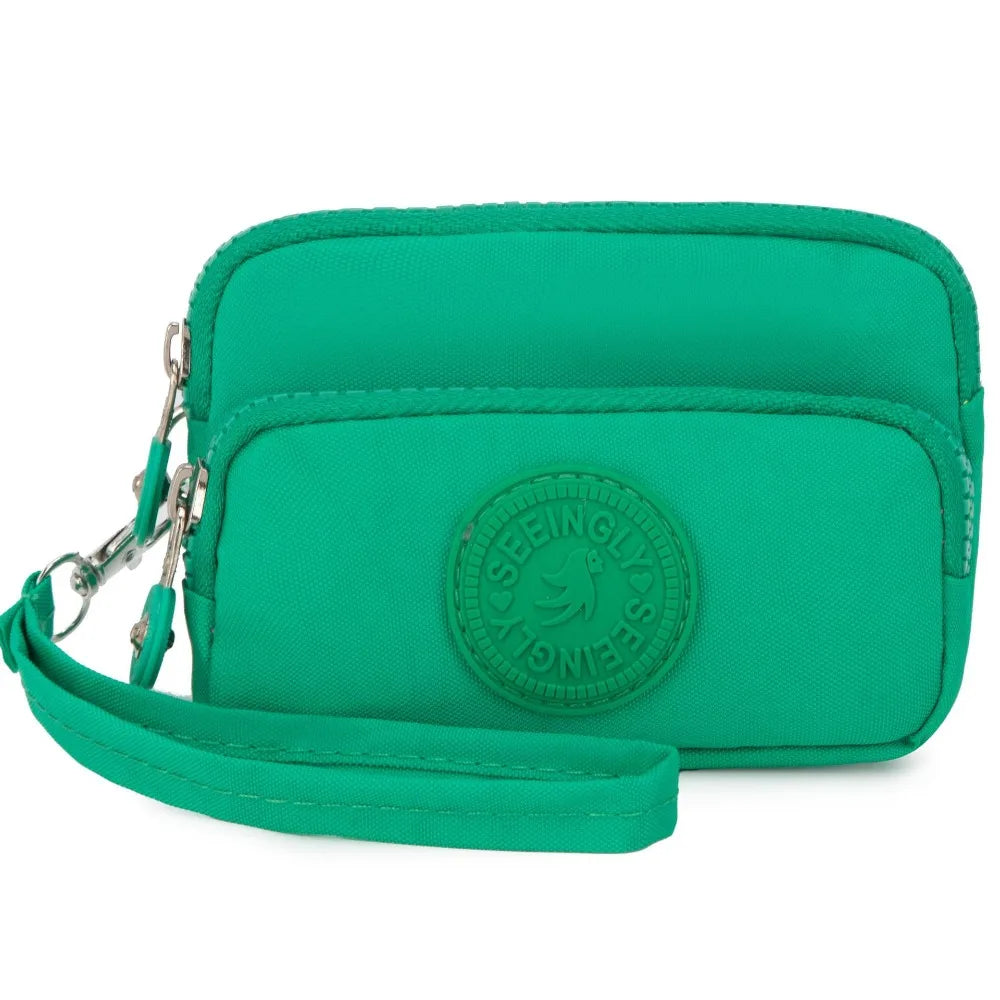 New Waterproof Coin Purse with Key Ring | Solid Color Card Holder & Large Capacity Wear-Resistant Handbag (Unisex Storage Bag) Luxegan
