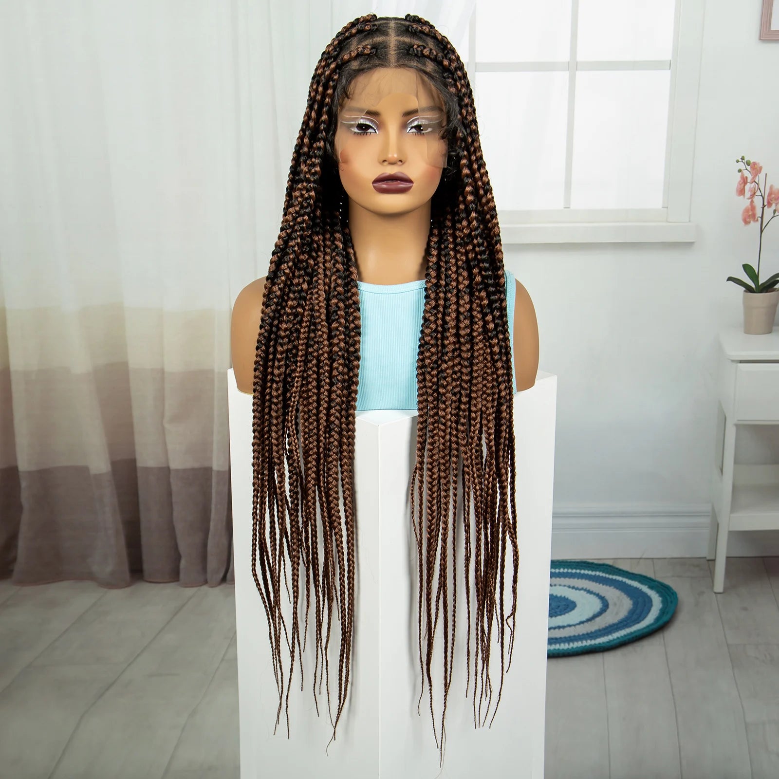 36" Knotless Box Braids Wig | Full Lace | Baby Hair | Natural Look Luxegan