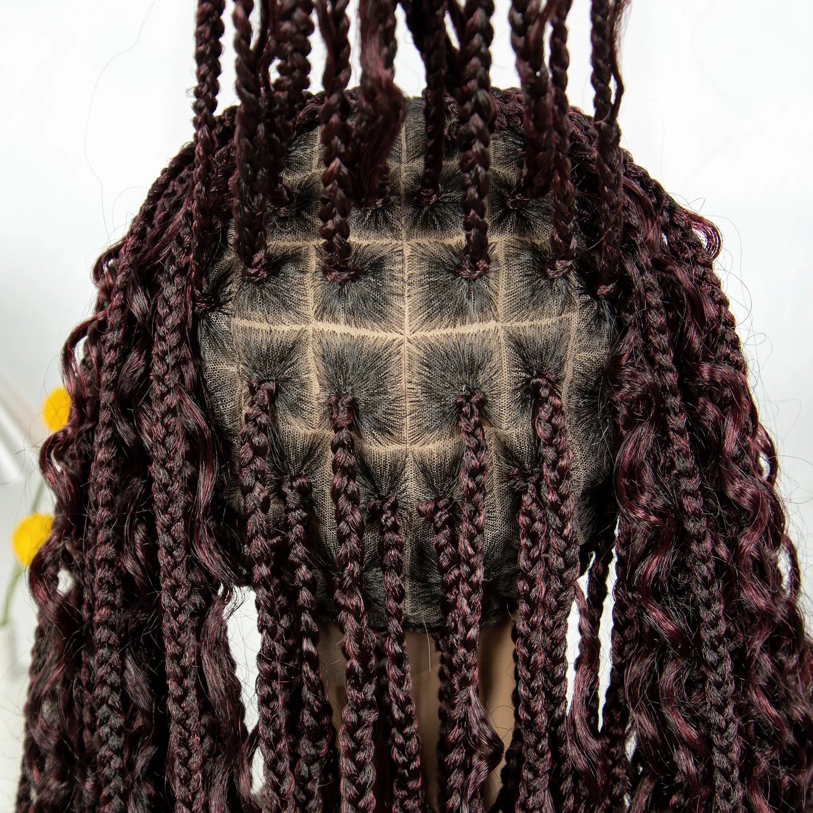 32" Natural Boho Knotless Braids Wig | HD Lace Front | Baby Hair | Synthetic Luxegan