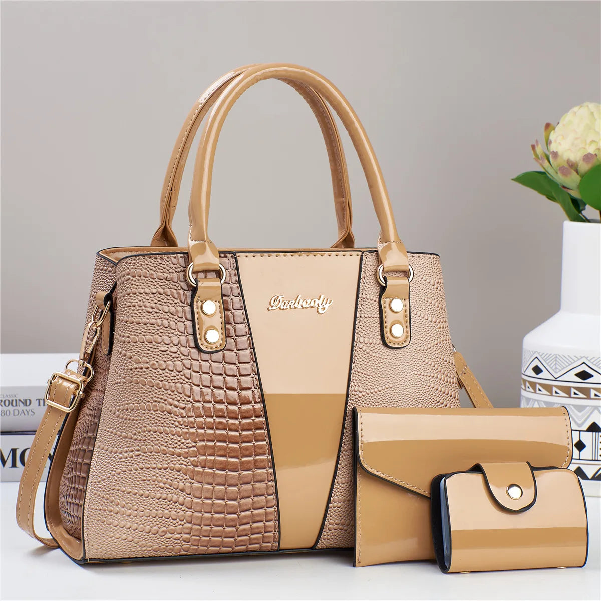 3-Piece Set Casual Tote Bags | Large Capacity Shoulder Bag & Fashion Messenger Bags Luxegan