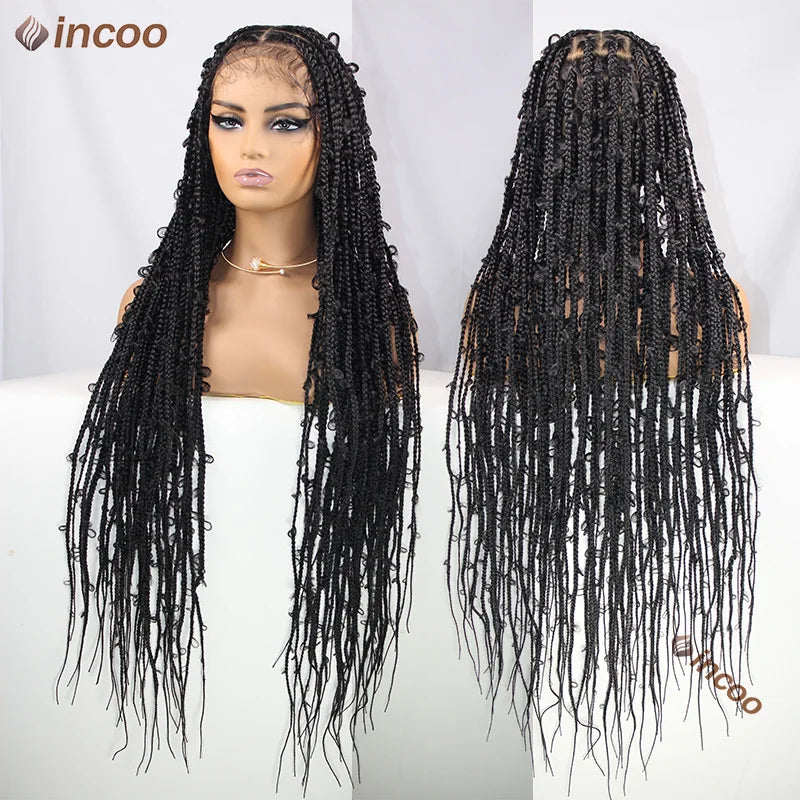 36" Butterfly Locs Crochet Wig | Full Lace Front | Knotless Braids | Baby Hair | Synthetic Luxegan