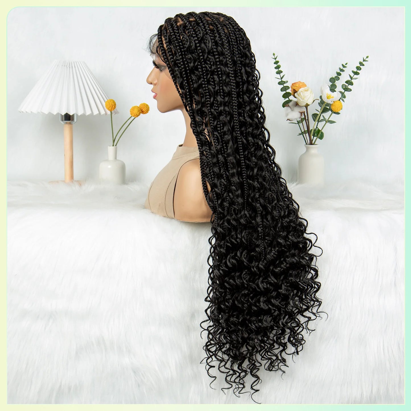 HD Transparent Boho Box Braids Wig | Full Lace | Knotless | Black Women & Girls Luxegan