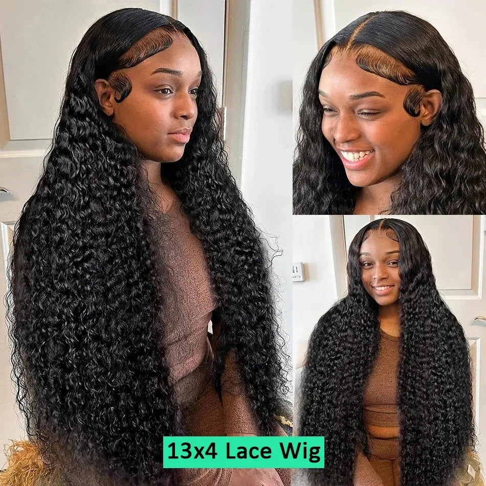 40 Inch Curly Human Hair Lace Front Wig | 250% Density Brazilian Remy HD Lace Frontal Wig for Women (On Sale) Luxegan