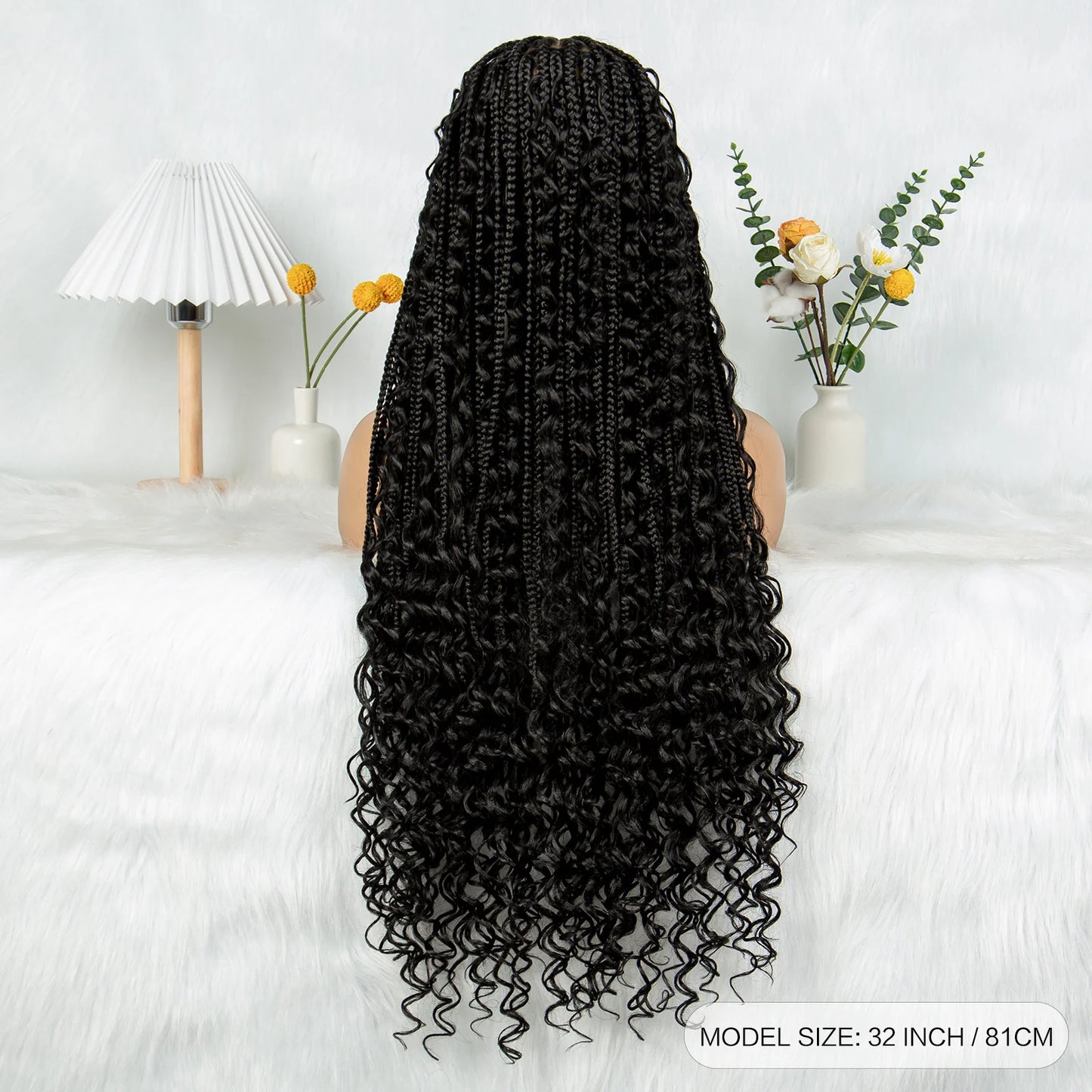 HD Transparent Boho Box Braids Wig | Full Lace | Knotless | Black Women & Girls Luxegan