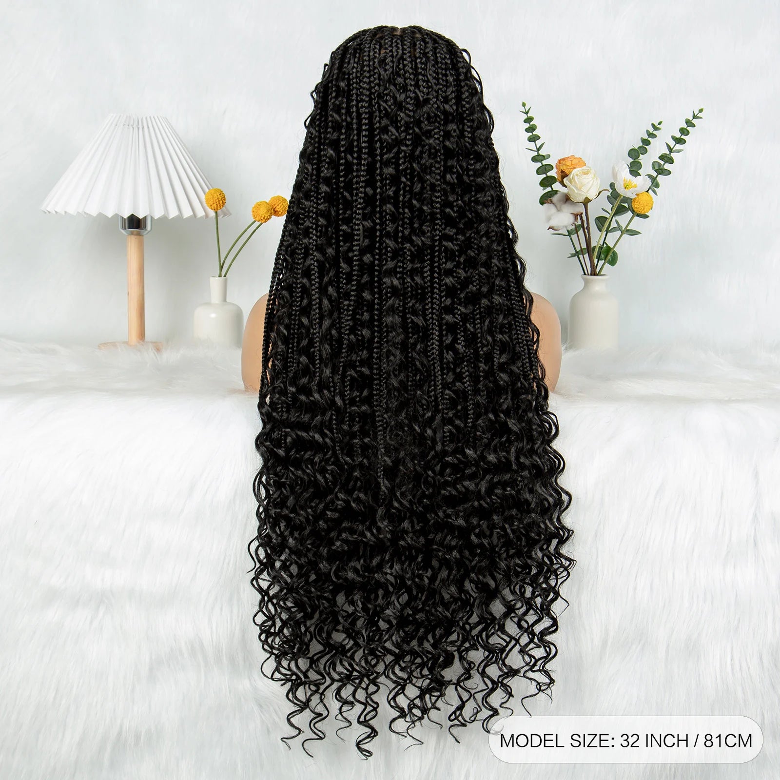 HD Transparent Boho Box Braids Wig | Full Lace | Knotless | Black Women & Girls Luxegan