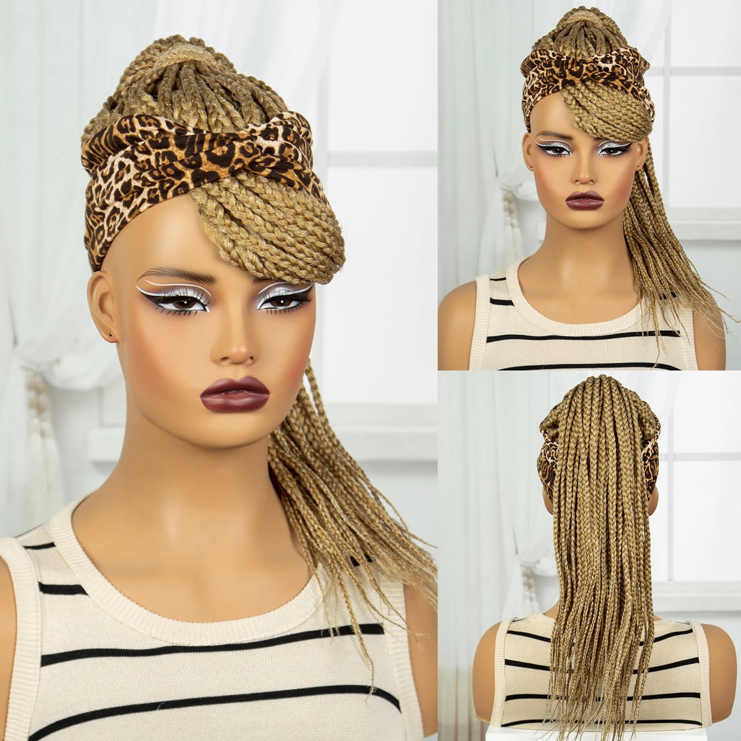 613 Blonde Ponytail Headband Braid Wig with Bangs | Knotless Style Luxegan