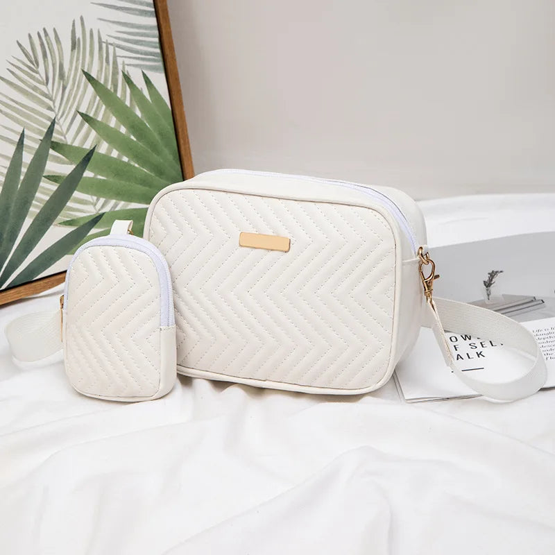 V-Embroidered Niche Bag | Casual Small Square Camera & Messenger Bag Luxegan
