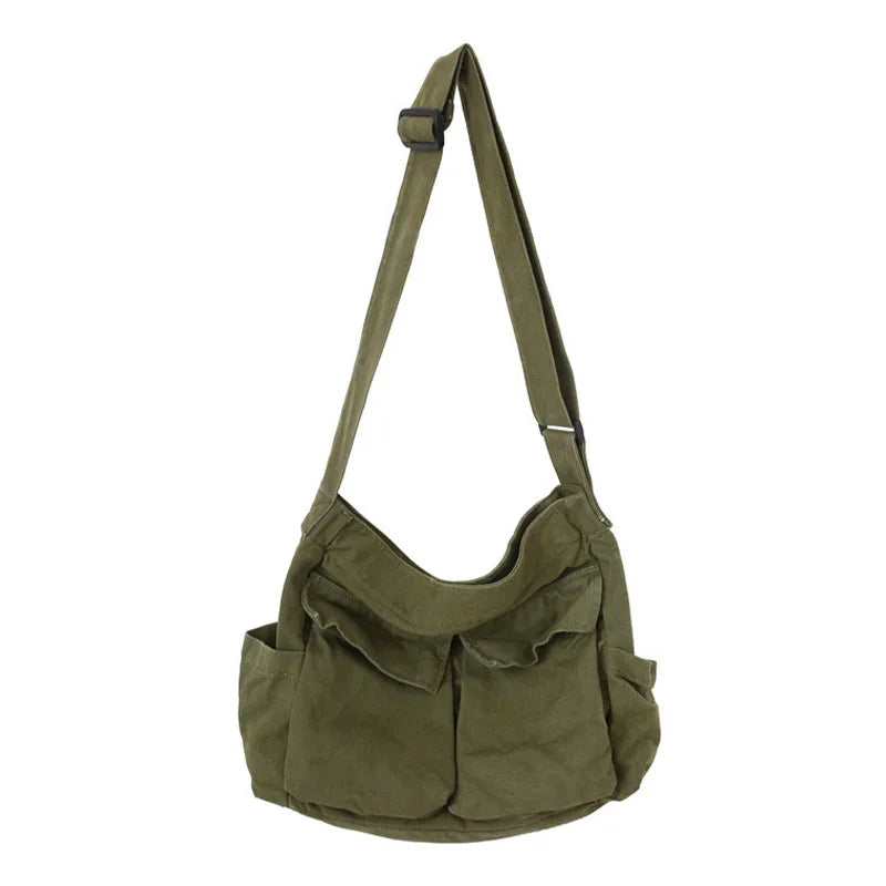 Stylish Canvas Messenger Sling Bag | Multi-Pocket Everyday Shoulder Bag | Unisex Casual Tote for Travel and Daily Use Luxegan