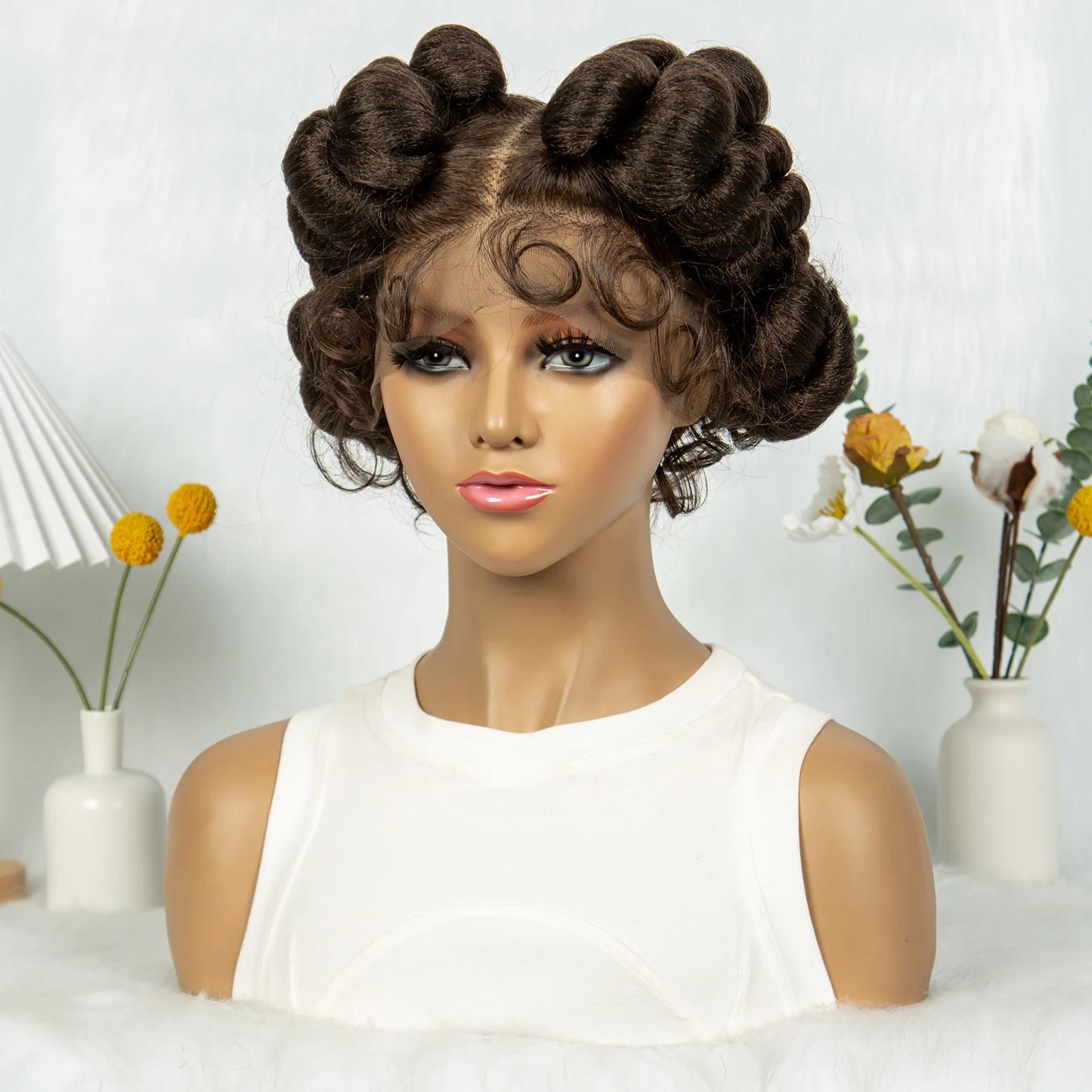 Knotless Box Braids Bantu Wig | Full Lace African Braiding  Luxegan