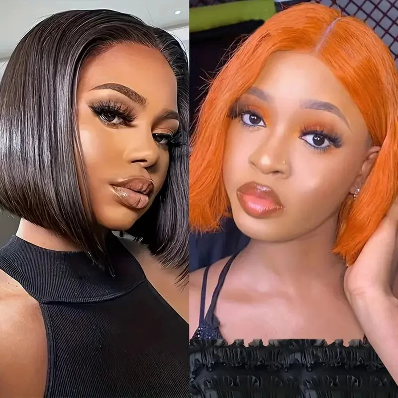 Pixie Cut Bob Human Hair Wig | 180% Density 4x4 HD Lace Closure | Pre-Plucked & Multi-Color Options Luxegan