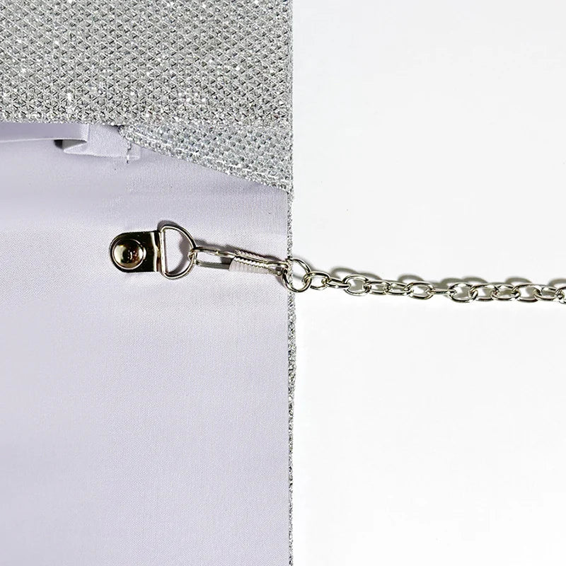 Women's Fold Glitter Handbag | Shiny Envelope Clutch & Pleated Mini Purse Luxegan