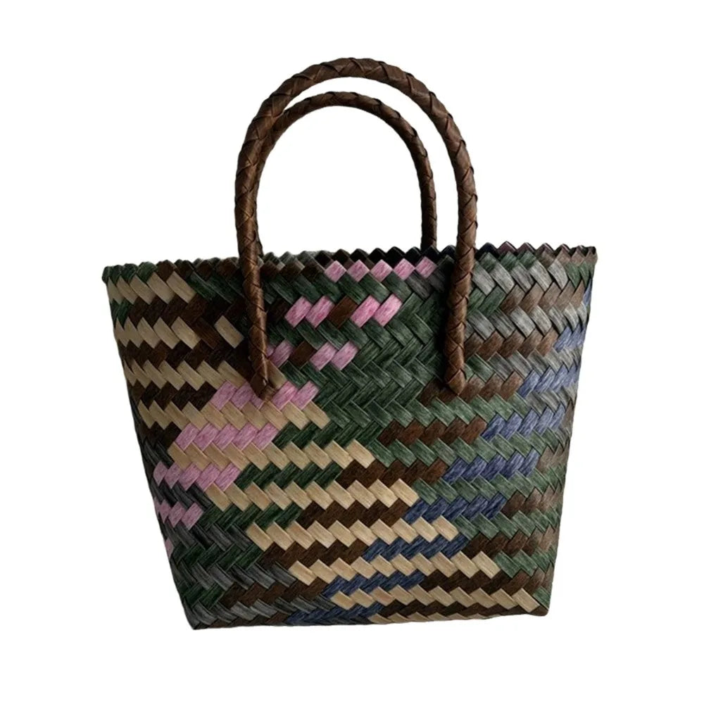 Handmade Woven Beach Basket | Large Capacity Shoulder Bag Luxegan