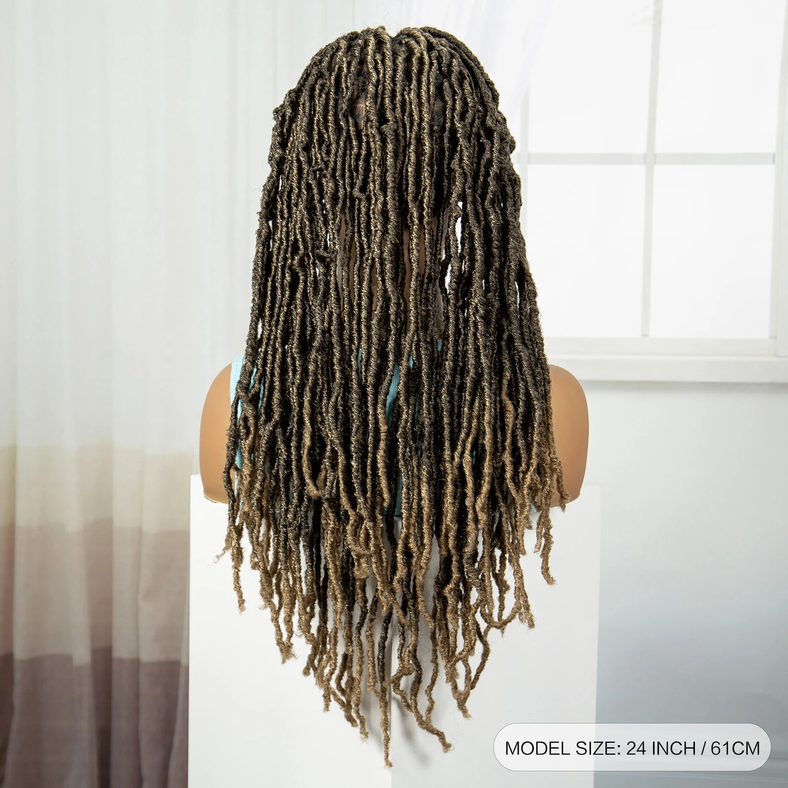 24" Knotless Box Locs Braided Wig | Full Lace Frontal Dreadlock Style Luxegan