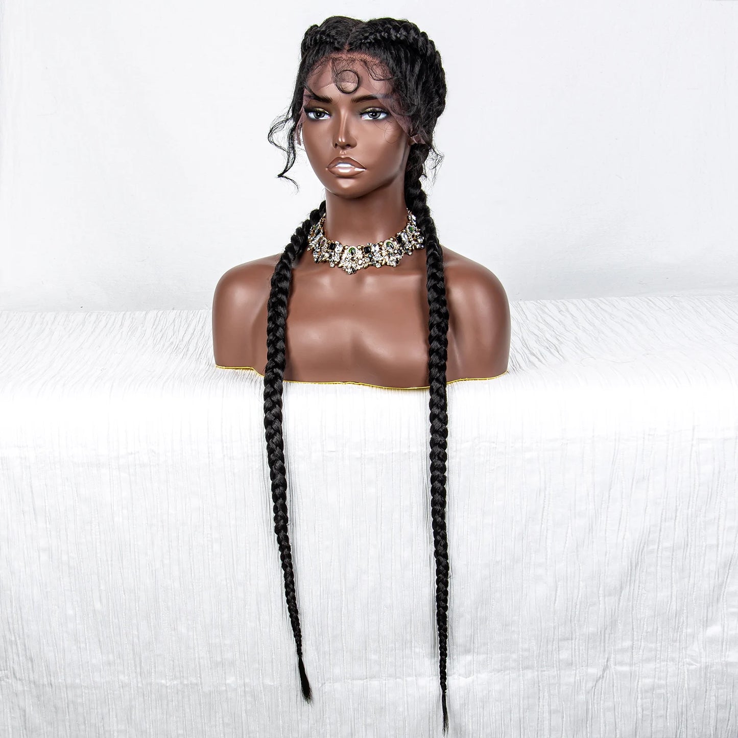 36" Twist Braided Wig | Lace Front | Natural Color | Clearance Sale Luxegan