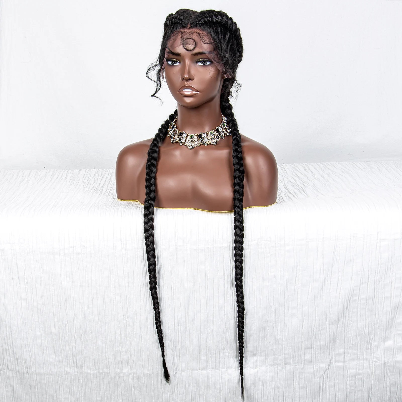 36" Twist Braided Wig | Lace Front | Natural Color | Clearance Sale Luxegan