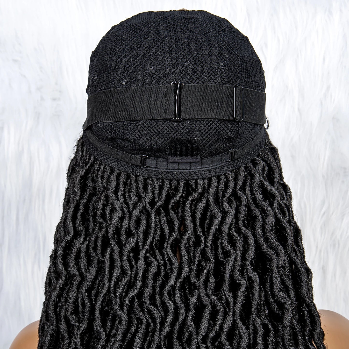 Knotless Box Braided Wig with Curly Ends & Baby Hair | Synthetic Lace Front Wig for Black Women Luxegan