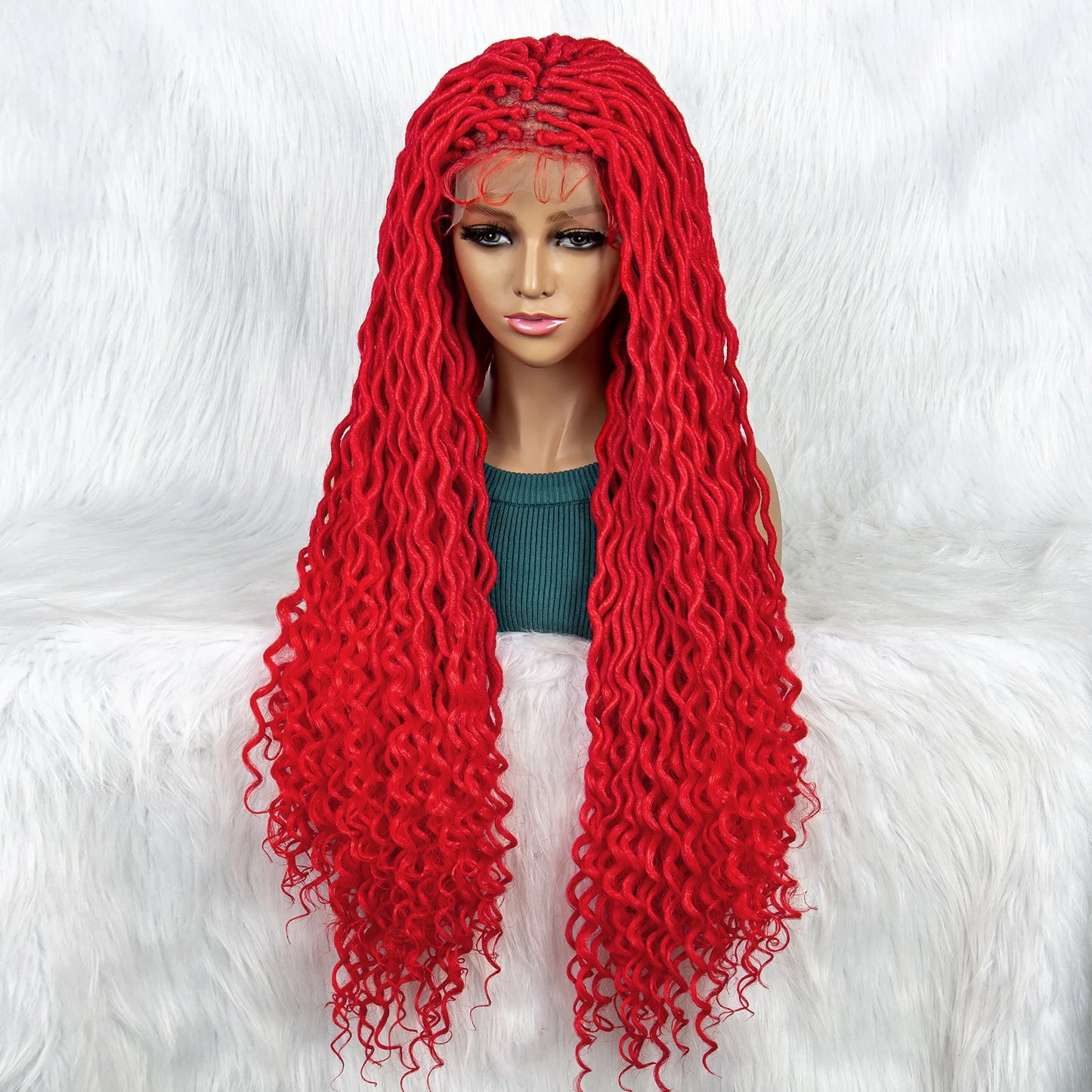 Braided Wig with Lambswool Curls | Transparent Full Lace Front Luxegan