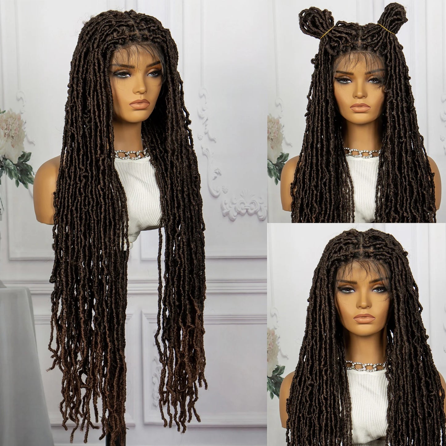 Red Box Braids Full Lace Wig | 36 Inches | Crochet Braids | Knotless | Kanekalon