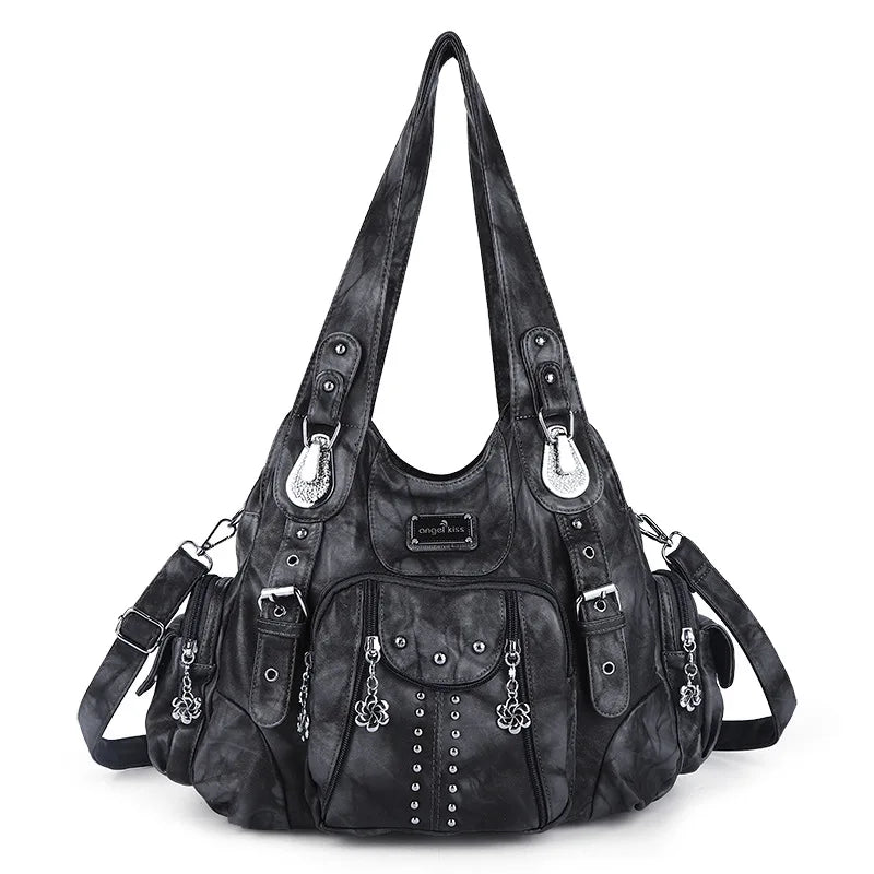 Women’s Soft PU Leather Dumpling Bag | Trendy "Bun" Style Hobo Shoulder Purse | Mid-Size Casual Crossbody for Daily Matching Luxegan