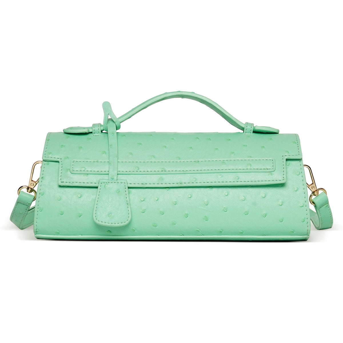 Hot Brand Design Serpentine Handbag | Luxury Ostrich & Snake Print Shoulder Bag | Fashionable Long Flap Messenger for Work, Travel & Parties Luxegan