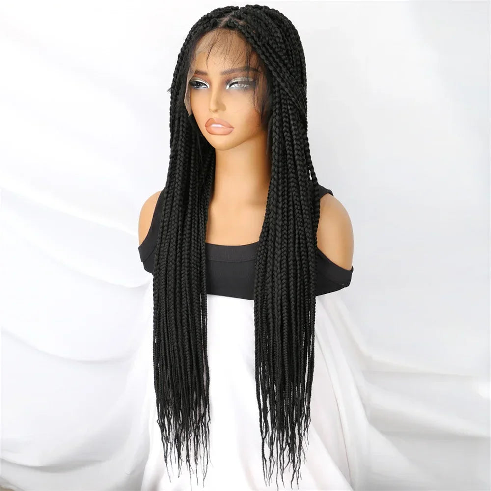 3x Twist Braided Wig | 30 Inch Full Lace Afro Dreadlocks | Synthetic Crochet Hair | For Women