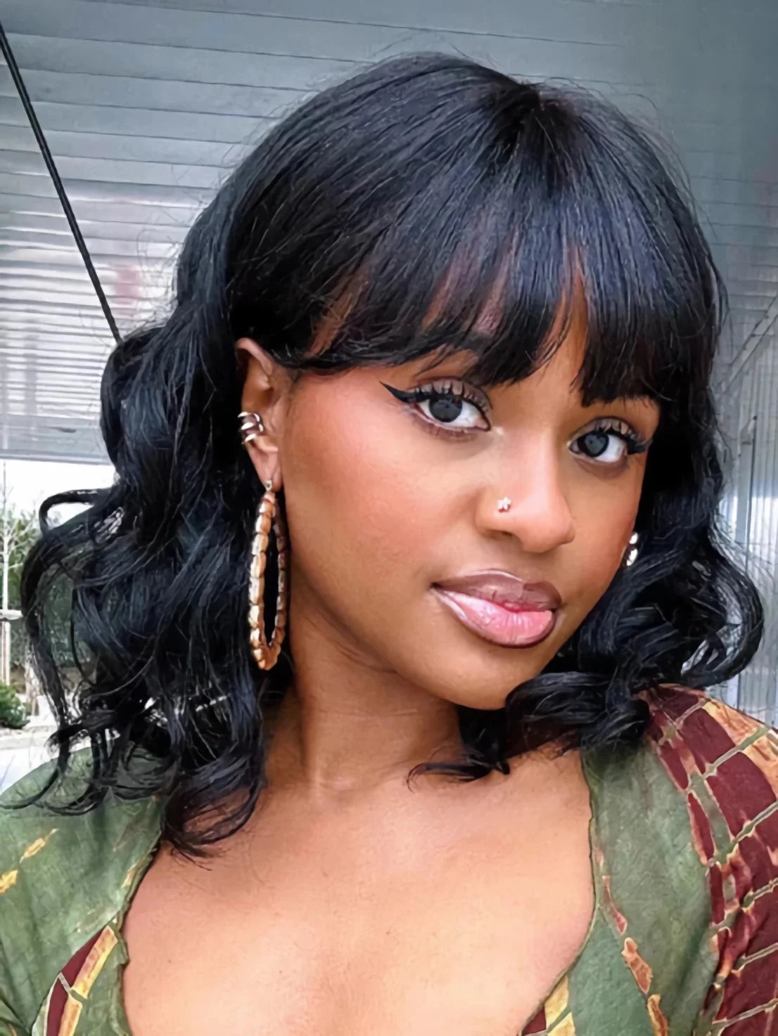 Glueless Body Wave Bob Wig with Bangs | Ready-to-Go Full Machine Made Brazilian Remy Human Hair Wigs for Women Luxegan