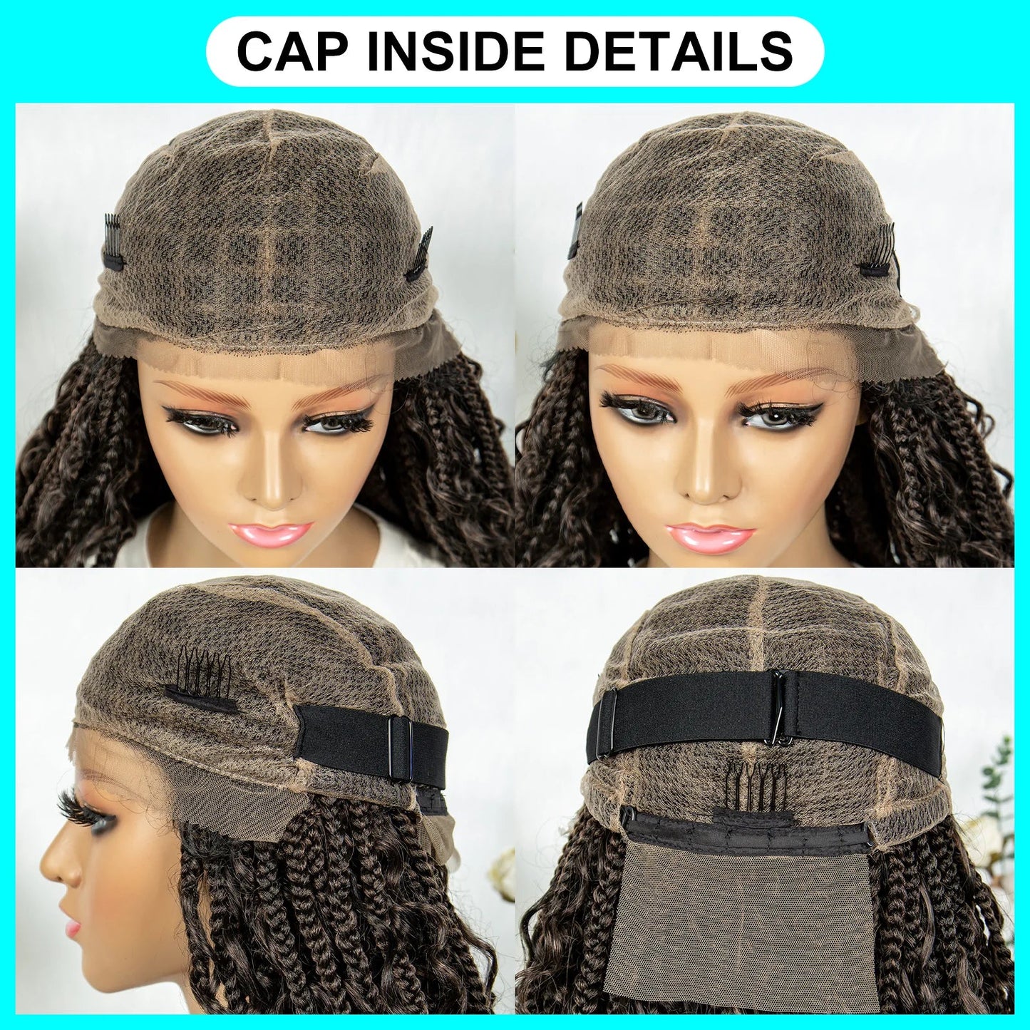 32" Natural Boho Knotless Braids Wig | HD Lace Front | Baby Hair | Synthetic Luxegan