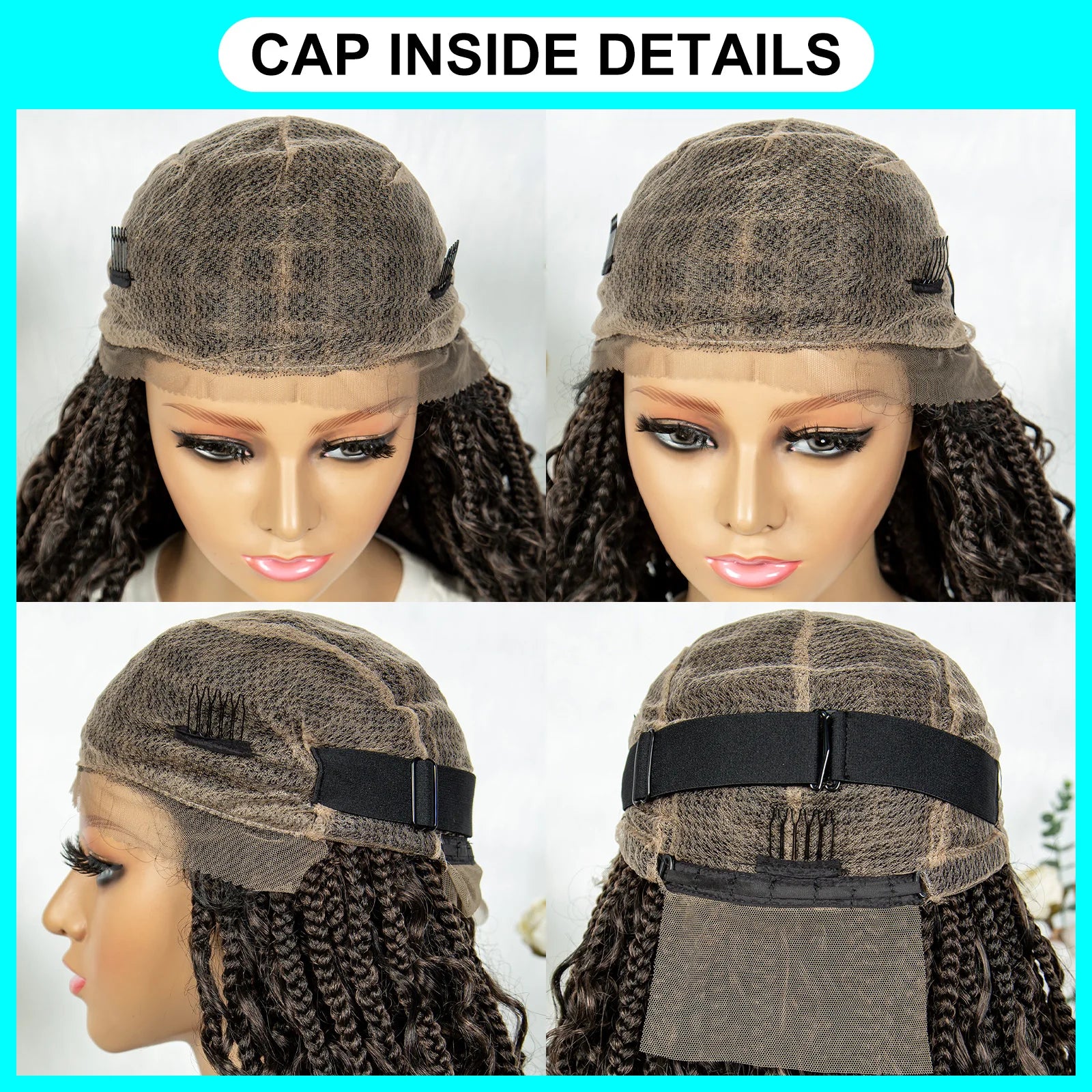 32" Natural Boho Knotless Braids Wig | HD Lace Front | Baby Hair | Synthetic Luxegan